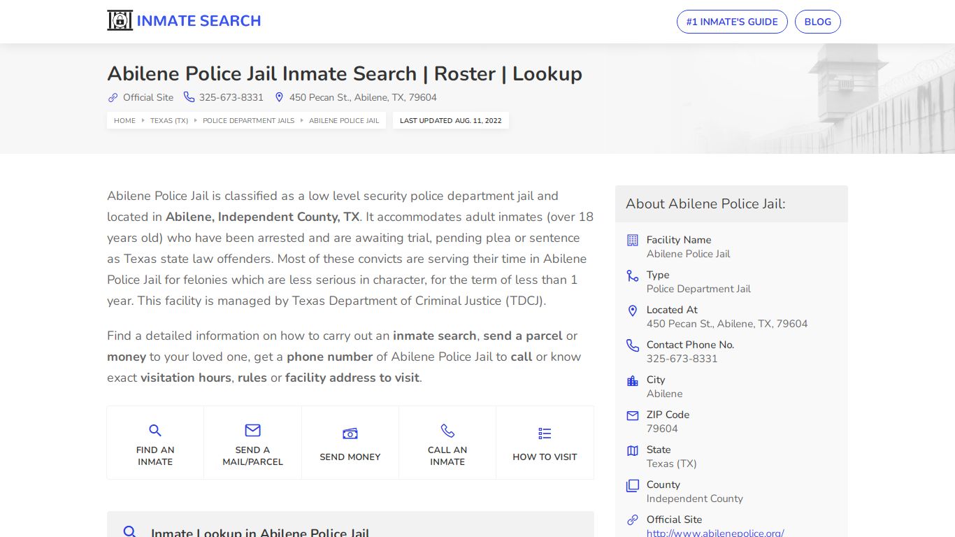 Abilene Police Jail Inmate Search | Roster | Lookup